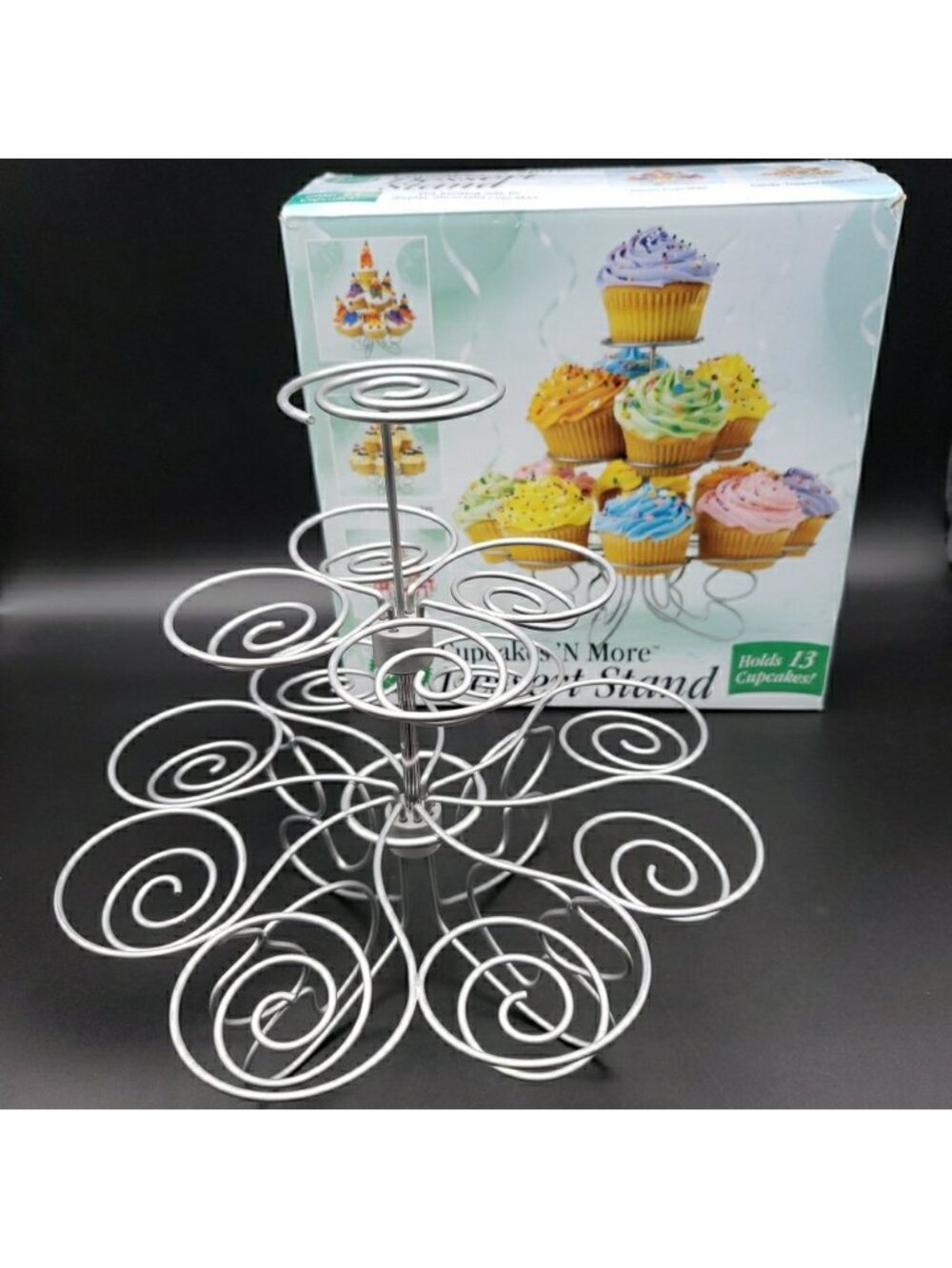 Wilton Cupcakes N' More Dessert Stand 3 Tier Holds 13 w/ Tool & Box VTG